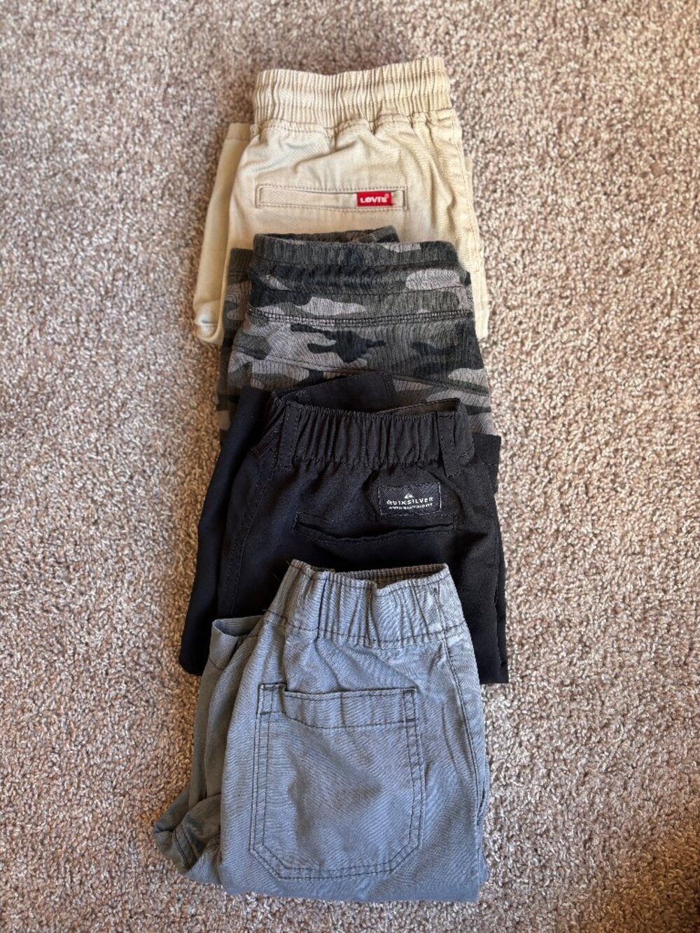 Boys Shorts Bundle Lot of 4 | Size 7/8 | Levi's, GapFit, Quiksilver Camo Chino